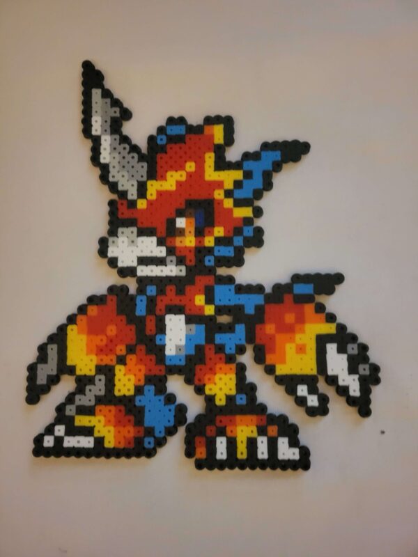 Flamedramon Digimon Perler Bead