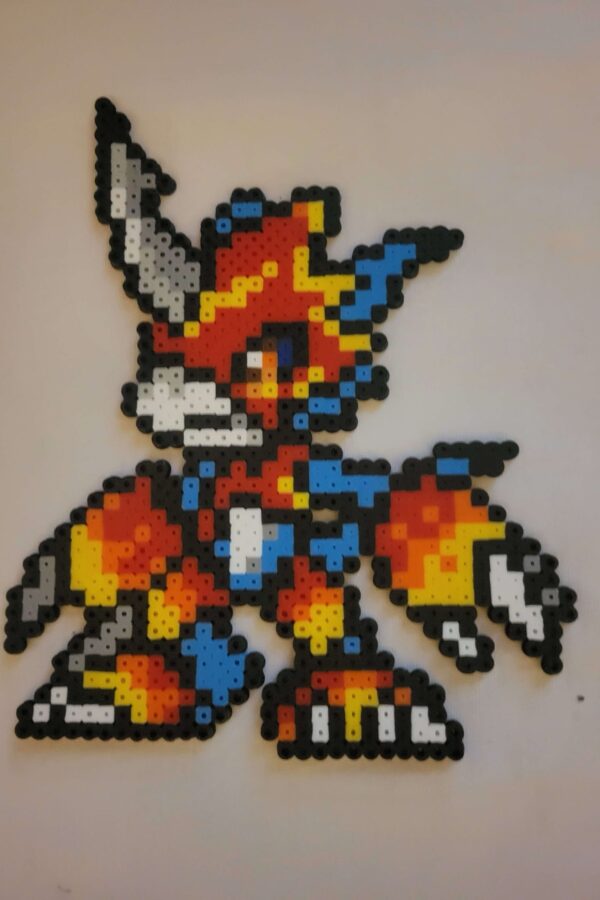 Flamedramon Digimon Perler Bead