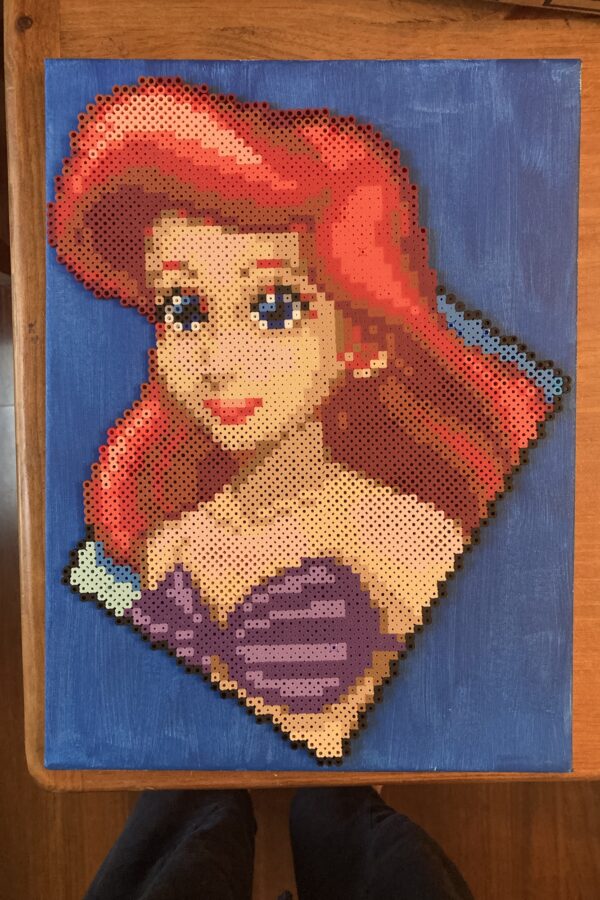 Ariel Perler Bead on Canvas