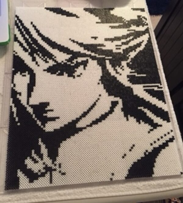 LARGE Black and White Link Portrait Perler Bead