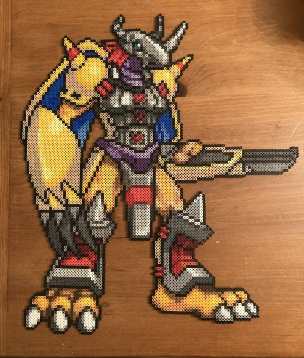 LARGE WarGreymon Digimon Perler Bead