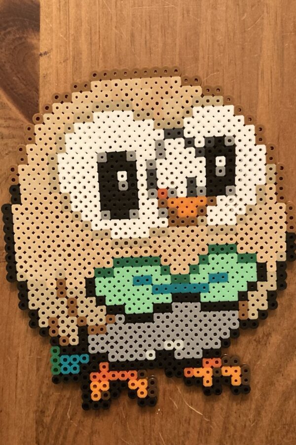 Rowlet Perler Bead