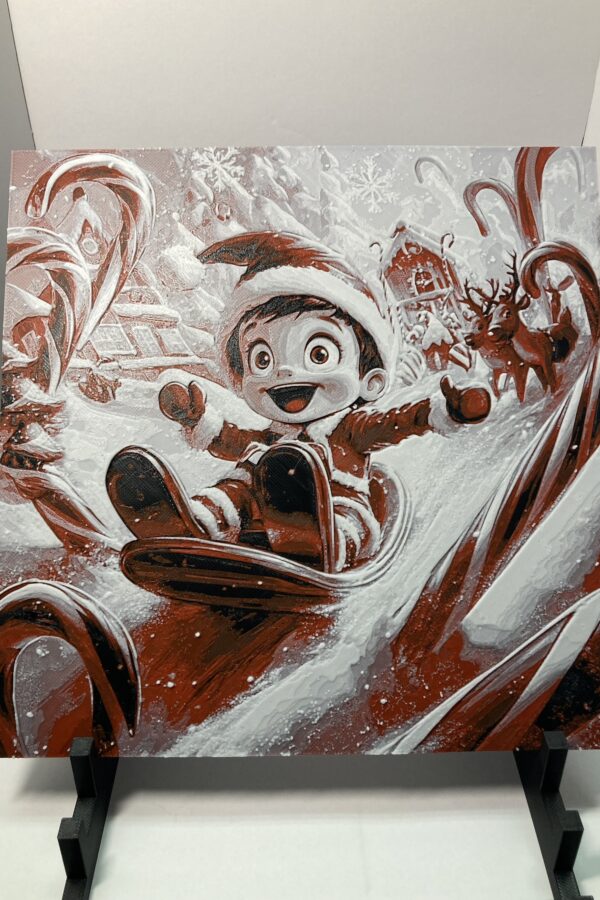 Elf on the Shelf - Candy Cane Sledding Wall Art/Hueforge