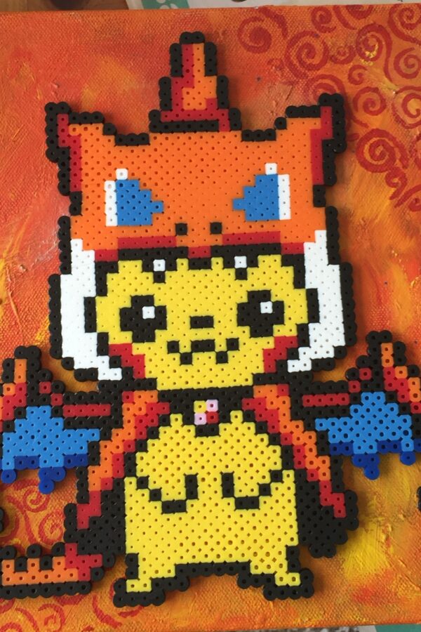 Pikachu Charizard Hoodie Perler Bead