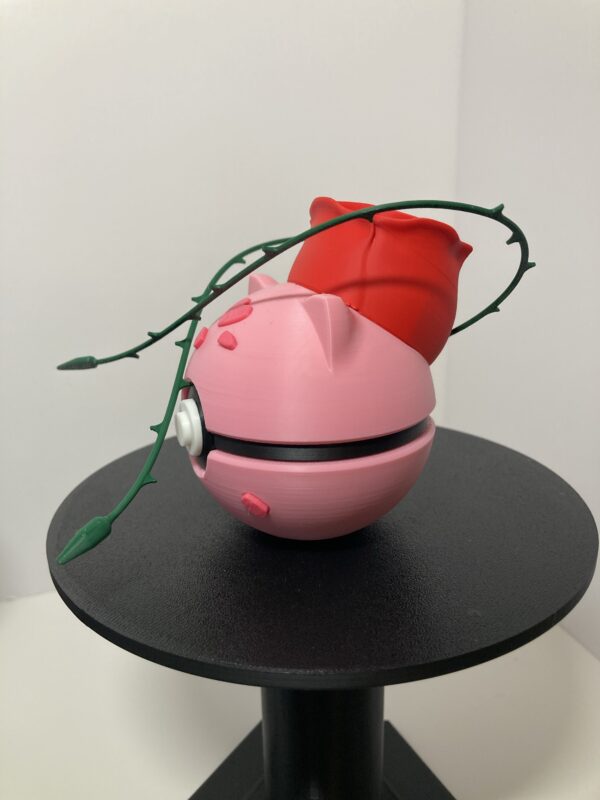 Rose Bulbasaur Themed Pokeball - Image 2