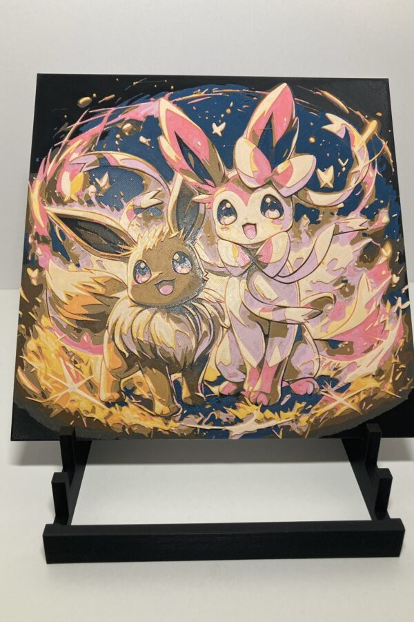 Eevee and Sylveon Wall Art/Hueforge
