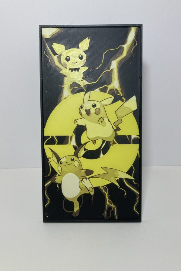 Pichu/Pikachu/Raichu Desk Art/Hueforge